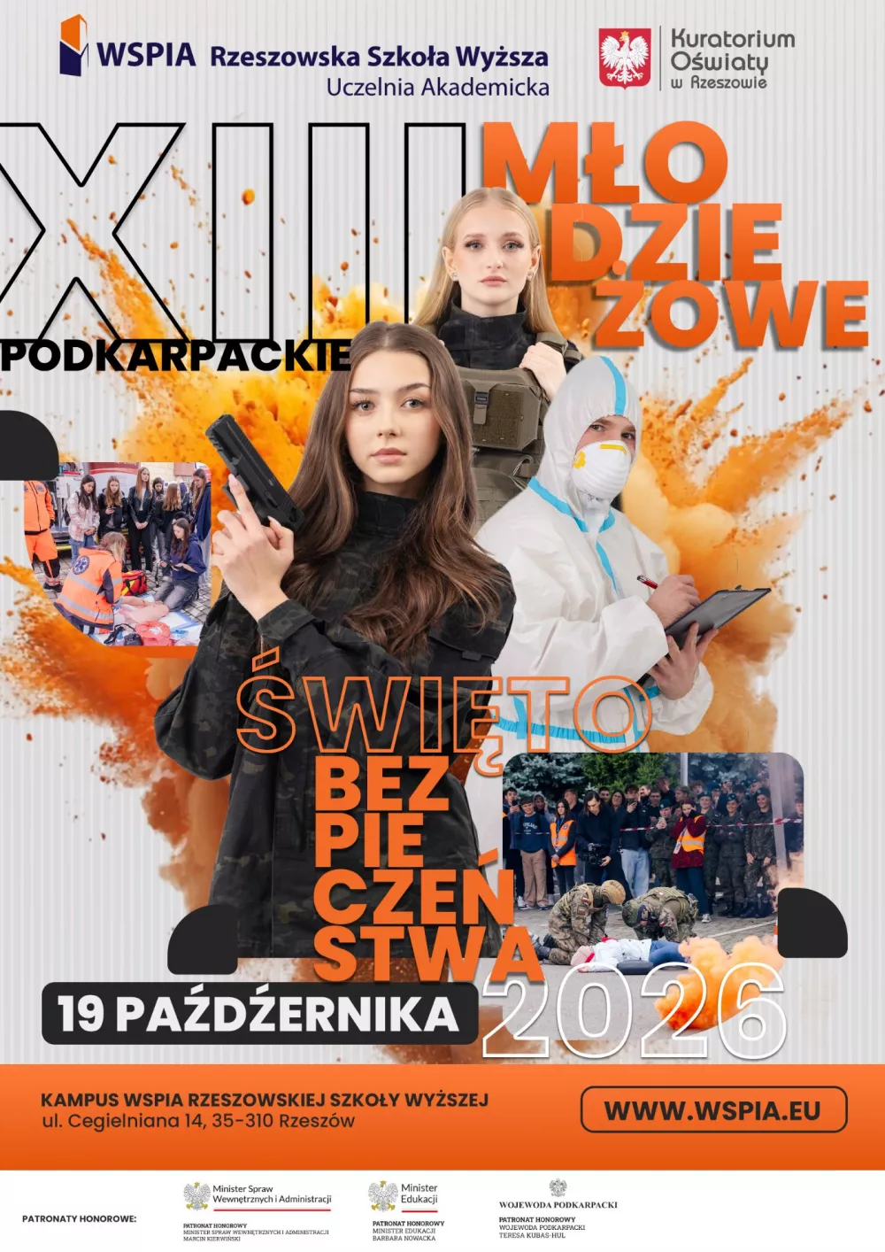 Plakat XIII Podkarpackiego Młodzieżowego Święta Bezpieczeństwa w WSPiA